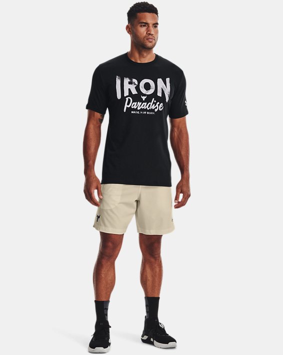 Men's Project Rock Iron Paradise Short Sleeve in Black image number 2